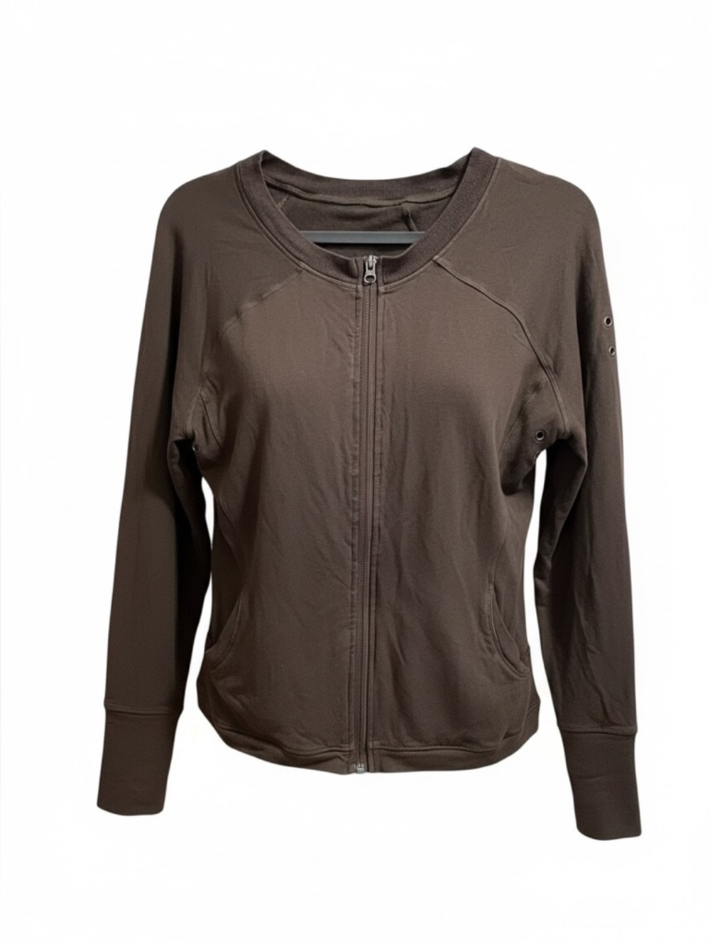 Lululemon Full Zip Cotton Sweater Brown Lightweight Vintage Size 10